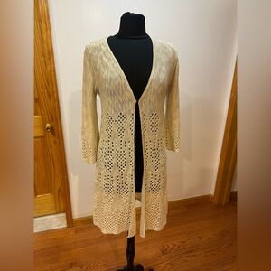Fashion Avenue Cream Open-Front Knit Cardigan Size S in excellent condition
